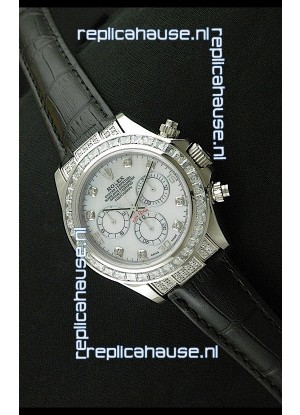 Rolex Oyster Perpetual Cosmograph Daytona Swiss Replica Watch in Black Strap