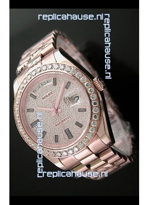Rolex Day Date Swiss Automatic Rose Gold Watch