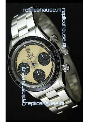 Rolex Cosmograph Daytona Swiss Replica Chronograph Watch in Cream Color Dial - 1:1 Mirror Replica