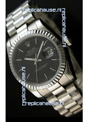Rolex Replica Datejust Mens Swiss Watch in Black Dial - 41MM