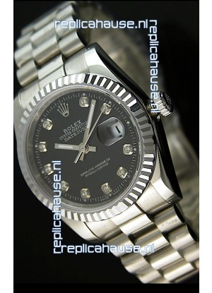 Rolex Replica Datejust Mens Swiss Watch in Black Dial - 41MM