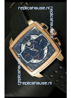 Tag Heuer Monaco Mikrograph Japanese Replica Rose Gold Watch 