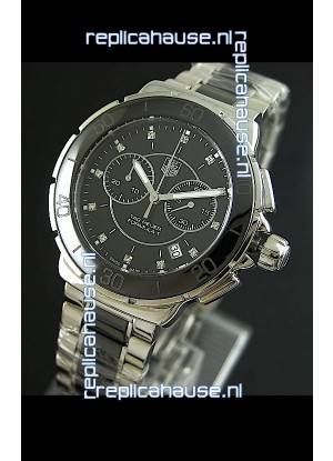 Tag Heuer Formula 1 Chronograph Swiss Replica Ceramic Ladies Watch in Black Bezel