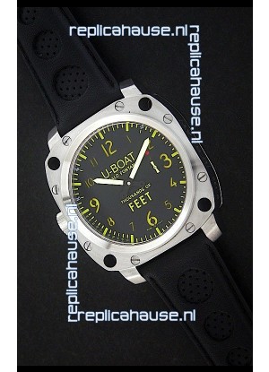 U-Boat Thousands of Feet Swiss Steel Automatic Watch in Yellow Markers