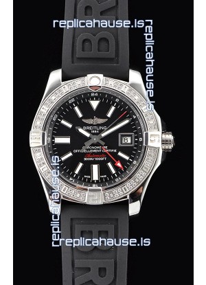Breitling Avenger II Steel GMT Swiss Watch 1:1 Ultimate Edition - Black Dial