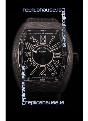 Franck Muller Vanguard Carbon Casing Black Indexes Swiss Watch