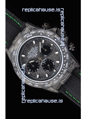 Rolex Daytona DiW Forged Cabon Casing 1:1 Mirror Replica with Nylon Strap 