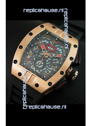 Richard Mille RM011 Filipe Massa Pink Gold on Titanium Casing Swiss Replica Watch