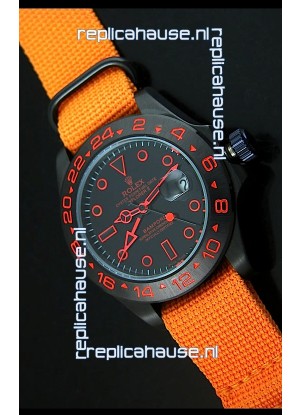Rolex Explorer II Bamford Stealth and Flame Edition Navy Nylon Strap Replica Watch