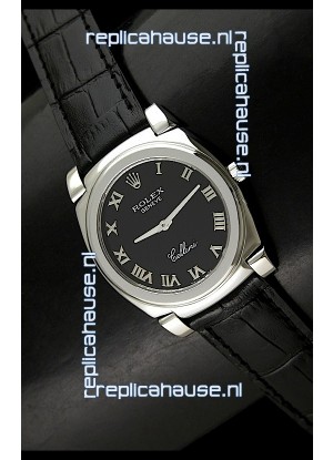 Rolex Cellini Japanese Replica Steel Watch in Black Dial