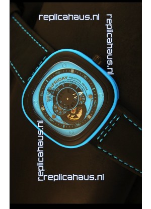 SevenFriday P-32 Black and Blue with Original Miyota 82S7 Movement - 1:1 Mirror Quality
