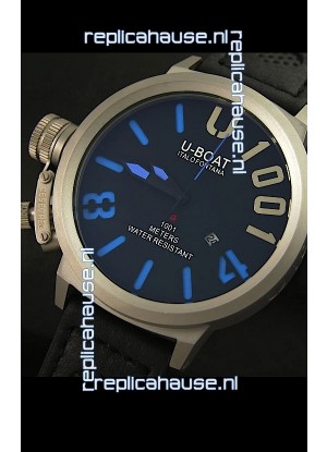 U Boat U-1001 Edition Japanese Drive Automatic Steel Watch in Blue Markers