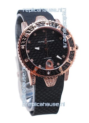 Ulysse Nardin Diver Pink Gold Watch in Black Dial