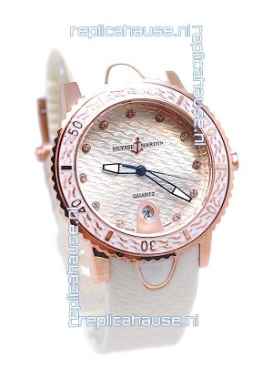 Ulysse Nardin Lady Diver Replica Watch in Pink Gold Casing