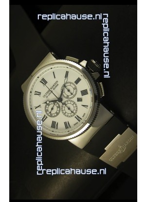 Ulysse Nardin Marine Chronograph Stainless Steel White Roman Dial - 1:1 Mirror Replica