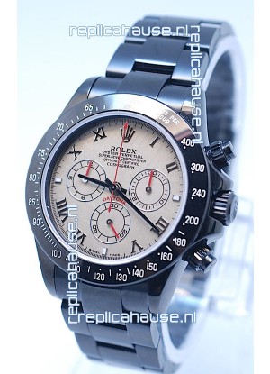 Rolex Daytona Cosmograph Project X Design Black Out Edition Series II Swiss Watch in Pink Pearl Dial 
