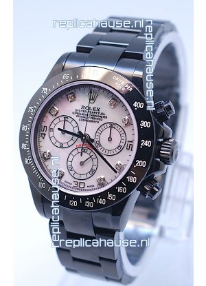Rolex Daytona Cosmograph Project X Design Black Out Edition Series II Swiss Watch in Pink Pearl Dial 