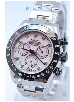 Rolex Daytona MonoBloc Cerachrom Bezel Swiss Replica Rose Gold Plated Watch in Pink Mother Pearl Dial