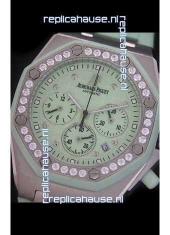 Audemars Piguet Royal Oak Offshore Lady Alinghi Swiss Watch in Light Green Dial
