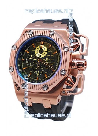 Audemars Piguet Royal Oak Offshore Limited Edition Survivor Rose Gold Watch in Black Dial