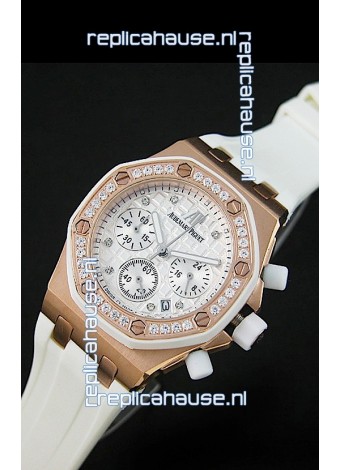 Audemars Piguet Royal Oak Offshore Lady Alinghi Swiss Watch in White Checkered Dial