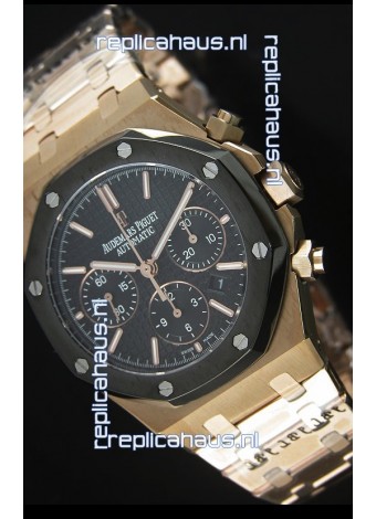 Audemars Piguet Royal Oak Rose Gold in Black Textured Ceramic Dial - 1:1 Mirror Replica