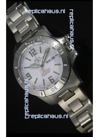 Ball Hydrocarbon Spacemaster Automatic Replica Day Date Watch in White Dial - Original Citizen Movement 