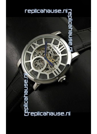 Cartier Ronde de Japanese Replica Watch in Skelton White Dial