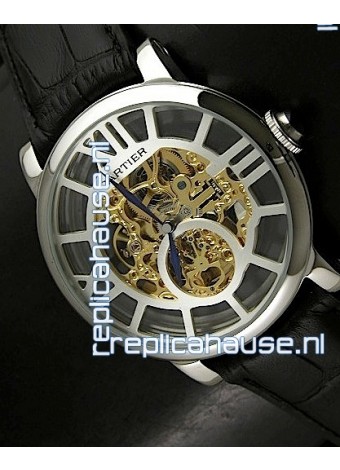 Cartier Ronde de Japanese Replica Watch in Skelton Gold Dial
