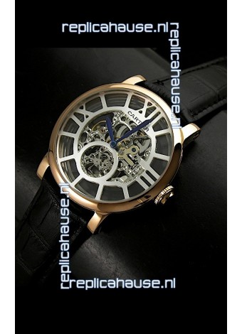 Cartier Ronde de Japanese Replica Watch in Skeleton Silver Dial