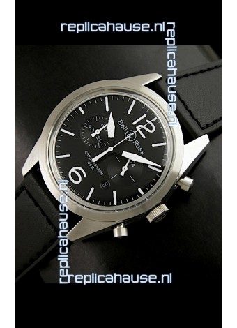 Bell and Ross BR126 Vintage Swiss Quartz Watch in Steel Case