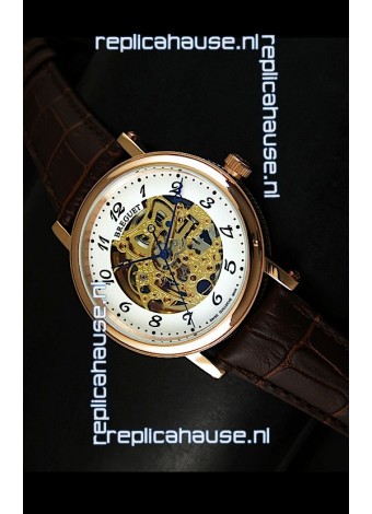 Breguet Classique Japanese Automatic Watch in Gold Skeleton Dial - Arabic Hour Numerals