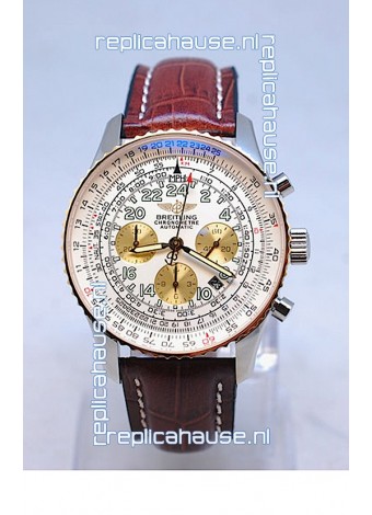 Breitling Navitimer Cosmonaute Swiss Replica Watch Gold Plated Bezel