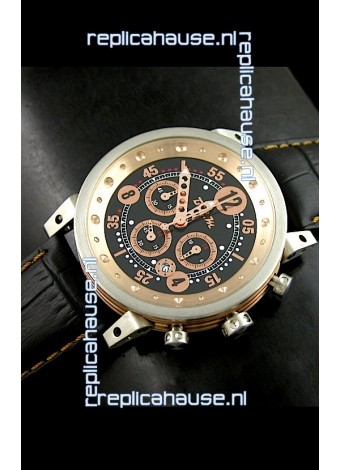 B.R.M.0011G6 Japanese Replica Quartz Watch in Black&Rose Gold Dial