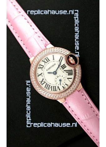 Cartier Swiss Ladies Replica Watch in Rose Gold Casing