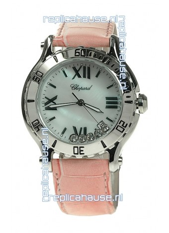 Chopard Happy Sport Diamonds Edition Replica Watch in Pink Strap