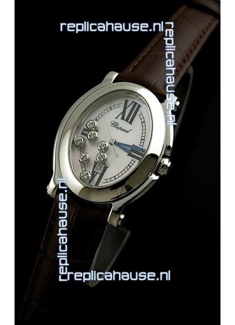 Chopard Happy Sport Swiss Replica Watch in Brown Strap