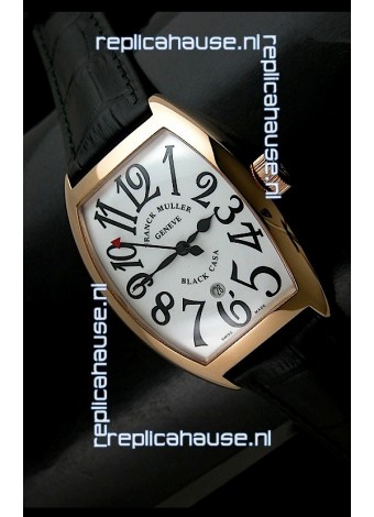 Franck Muller Black Casa in Japanese Replica Watch White Dial