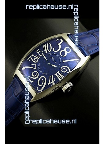 Franck Muller Crazy Hours Japanese Replica Watch in Blue Dial