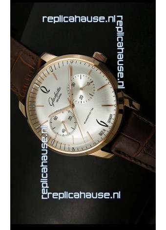 Glashuette Senator Japanese Replica Watch in 18K Pink Gold Case