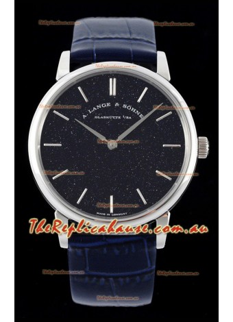 A.Lange & Sohne Saxonia Thin Swiss Replica Watch Steel Case Blue Dial