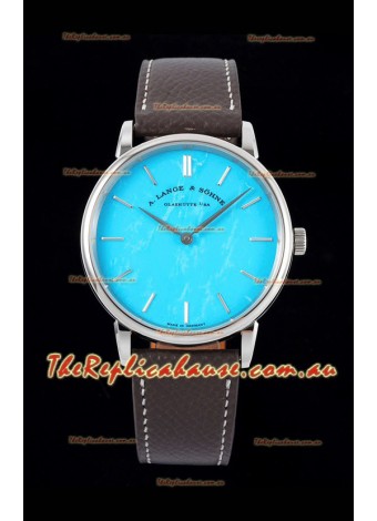 A.Lange & Sohne Saxonia Thin Swiss Replica Watch Steel Case Tiffany Blue Dial