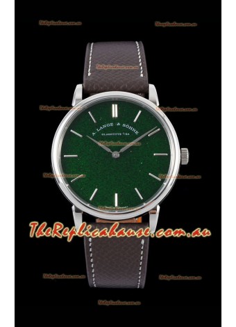 A.Lange & Sohne Saxonia Thin Swiss Replica Watch Steel Case Green Dial