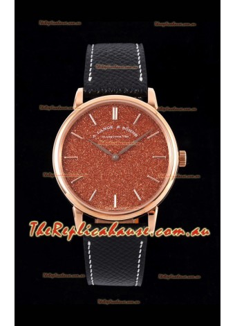 A.Lange & Sohne Saxonia Thin Swiss Replica Watch Rose Gold Case Starry Dial