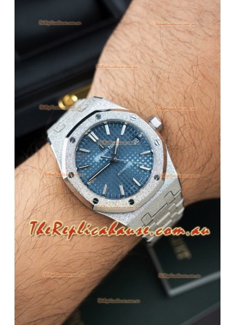 Audemars Piguet Super Clone 15454BC Royal Oak Frosted 37MM Watch in Blue Dial