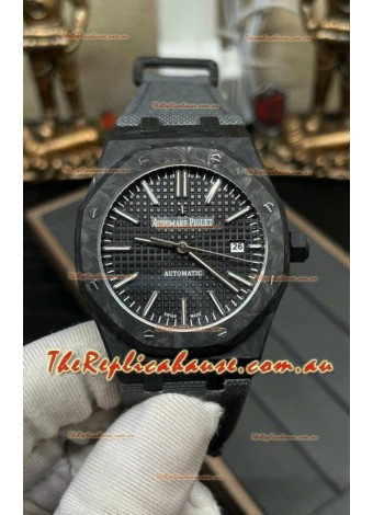 Audemars Piguet Royal Oak Super Clone 15400 Forged Carbon Casing Watch Black Dial
