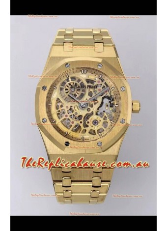 Audemars Piguet Super Clone Royal Oak Jumbo Extra-Thin Yellow Gold Casing Watch 