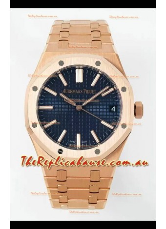 Audemars Piguet Royal Oak 15510OR 41MM Rose Gold Blue Dial Super Clone Replica Watch