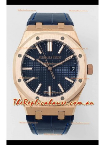 Audemars Piguet Royal Oak 15510OR 41MM Rose Gold Blue Dial Super Clone Replica Watch
