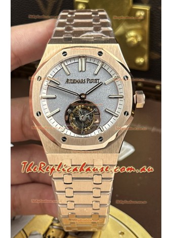 Audemars Piguet Royal Oak 26730OR Flying Tourbillon 41mm in 904L Rose Gold with Grey Dial